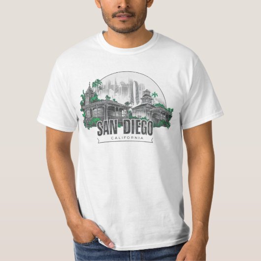 サンディエゴシティカリフォルニアUSA Tシャツ (正面)