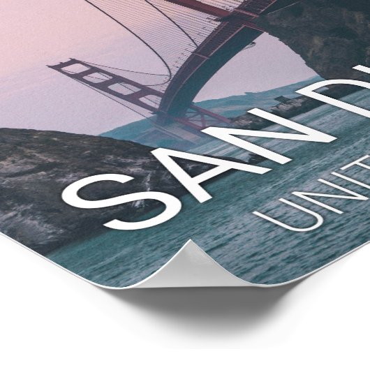 サンディエゴシティスカイライントラベルポスター ポスター (角)