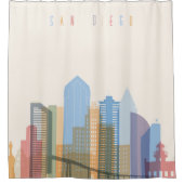 サンディエゴシティスカイライン シャワーカーテン (正面)