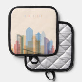 サンディエゴシティスカイライン 鍋敷き (正面/裏面)