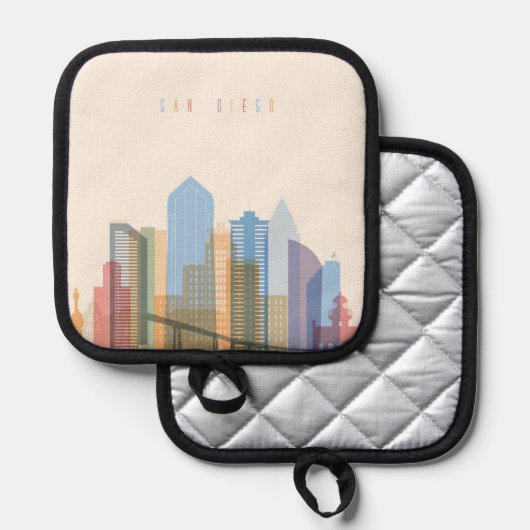サンディエゴシティスカイライン 鍋敷き (正面/裏面)