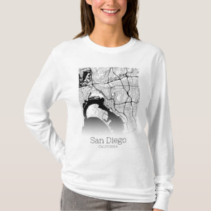 サンディエゴシティマップ Tシャツ