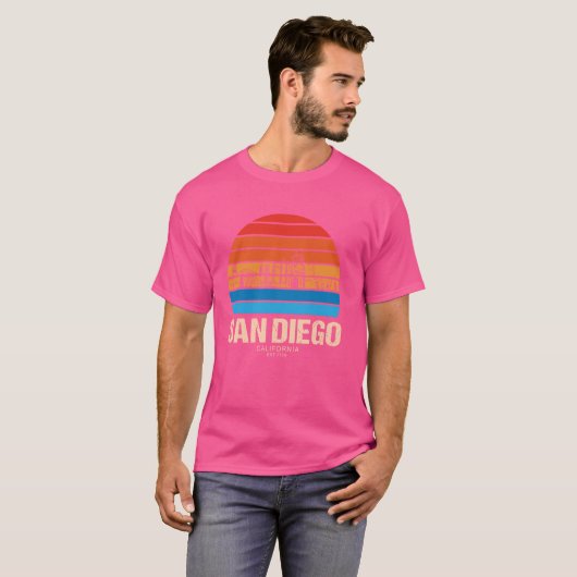 サンディエゴシティレトロスカイライン Tシャツ (正面フル)