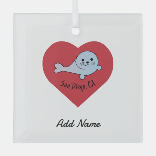 サンディエゴシール ガラスオーナメント (正面)