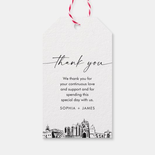 サンディエゴスカイライン結婚ズありがとうメッセージカード ギフトタグ (裏面)