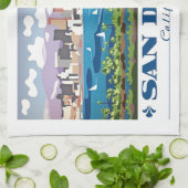 サンディエゴスカイライン キッチンタオル (折り畳み)