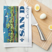 サンディエゴスカイライン キッチンタオル (四つ折り)