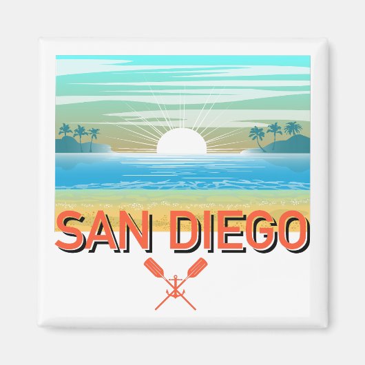 サンディエゴデザインスクエアマグネット マグネット (正面)
