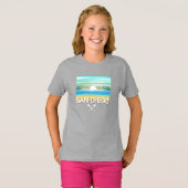 サンディエゴデザイン – ガールズベーシックTシャツ Tシャツ (正面フル)