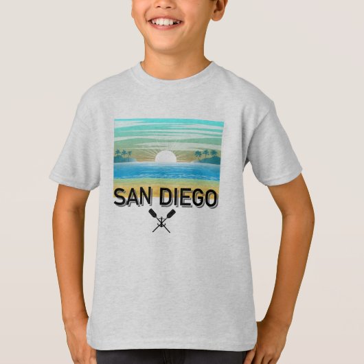 サンディエゴデザイン – キッズベーシックTシャツ Tシャツ (正面)