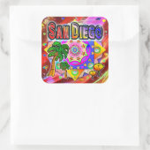 サンディエゴトロピカルフレンズステッカー スクエアシール (バッグ)