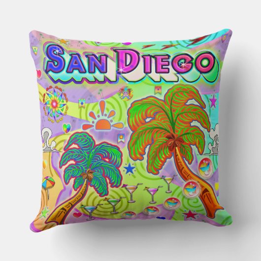 サンディエゴバケーションターゲットピロー クッション (裏面)