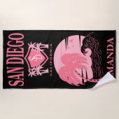 サンディエゴバチェロレッテカスタマイズバケーション ビーチタオル (正面)