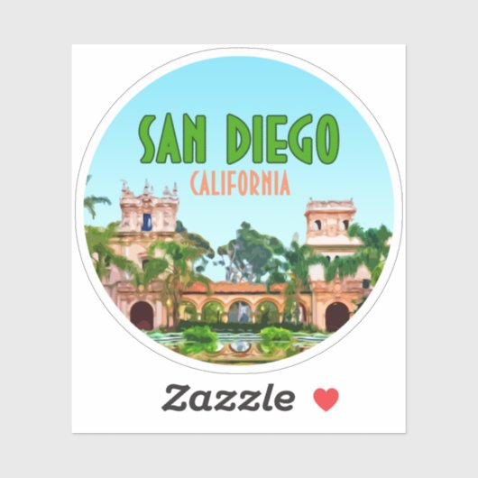 サンディエゴバルボアパークカリフォルニアヴィンテージ シール (シート)