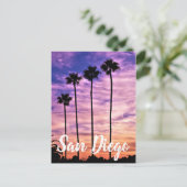 サンディエゴパームツリーサンセット シーズンポストカード (スタンド正面)