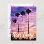 サンディエゴパームツリーサンセット シーズンポストカード (正面/裏面)