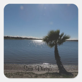 サンディエゴパームツリーステッカー スクエアシール