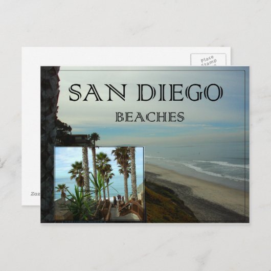 サンディエゴビーチはがき ポストカード (正面/裏面)