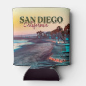 サンディエゴビーチカリフォルニアウォーターカラーサンセット60s 缶クーラー (裏面)