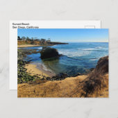 サンディエゴビーチポストカードサンセット ポストカード (正面/裏面)