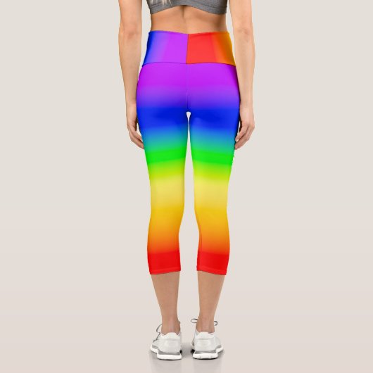 サンディエゴプライドレインボーフラッググラデーションストライプLGBT カプリレギンス (裏面)