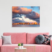 サンディエゴベイシティスカイライン キャンバスプリント (インサイチュ (リビング))