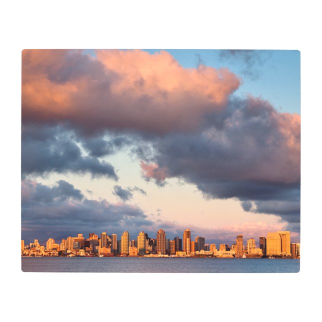 サンディエゴベイシティスカイライン メタルプリント (正面)