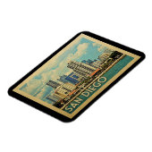 サンディエゴマグネットスカイラインカリフォルニアヴィンテージトラベル マグネット (左側)