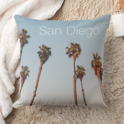 サンディエゴモダントールパームツリーズブルースカイお土産 クッション (ブランケット)