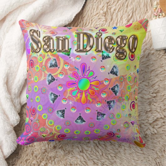 サンディエゴラッキーゴールデンピロー クッション (ブランケット)