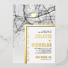 サンディエゴラブロケーター |シティテーマ結婚の 箔招待状