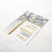 サンディエゴラブロケーター |シティテーマ結婚の 箔招待状 (回転した状態)