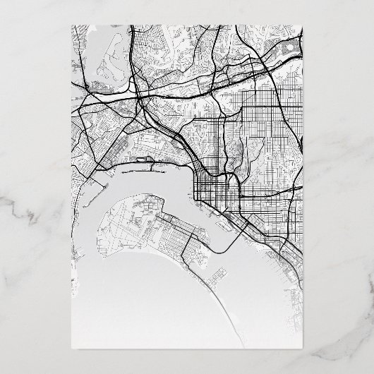 サンディエゴラブロケーター |シティテーマ結婚の 箔招待状 (裏面)