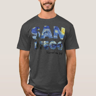 サンディエゴヴァンゴッホ星空ナイトアートヴィンセントヴァンゴ Tシャツ