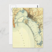 サンディエゴヴィンテージの地図 ポストカード (正面/裏面)