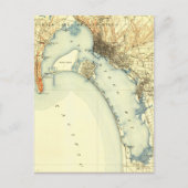 サンディエゴヴィンテージの地図 ポストカード (正面)