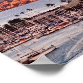 サンディエゴ上空の満月 ポスター (角)