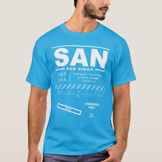 サンディエゴ国際的エアポートSAN Tシャツ (正面)