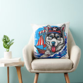 サンディエゴ州の愛国的な海洋性粗末なマラムート犬 クッション (椅子)