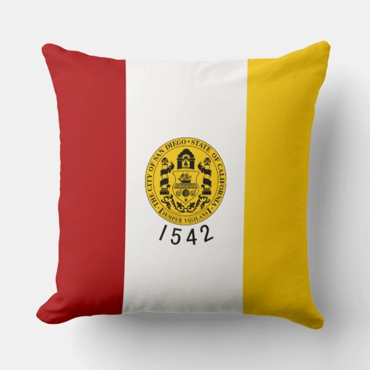 サンディエゴ市旗（カリフォルニア州） クッション (正面)