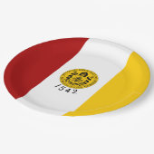 サンディエゴ市旗（カリフォルニア州） ペーパープレート (アングル)