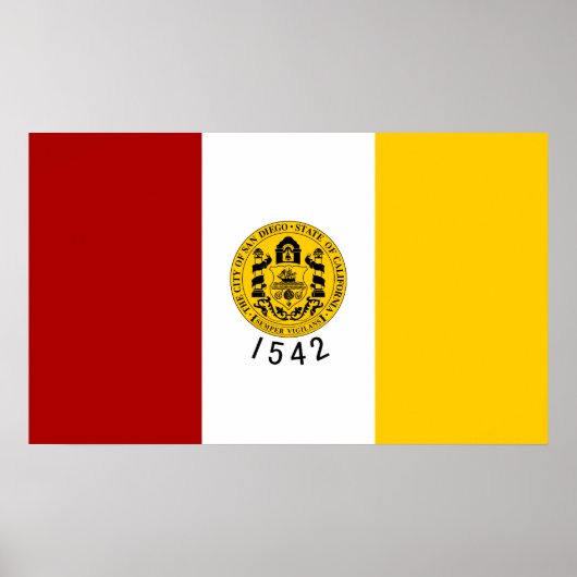 サンディエゴ市旗（カリフォルニア州） ポスター (正面)