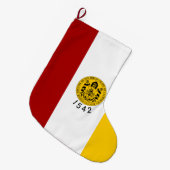 サンディエゴ市旗（カリフォルニア州） ラージクリスマスストッキング (正面 (吊り時))