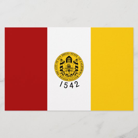 サンディエゴ市旗（カリフォルニア州） 便箋 (正面)