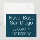サンディエゴ海軍基地 緯度 経度 ポストカード (正面/裏面)