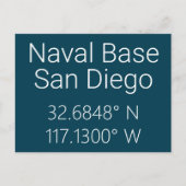 サンディエゴ海軍基地 緯度 経度 ポストカード (正面)
