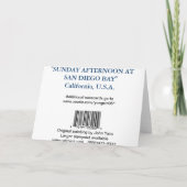 サンディエゴ湾の日曜日の午後 シーズンカード (裏面)