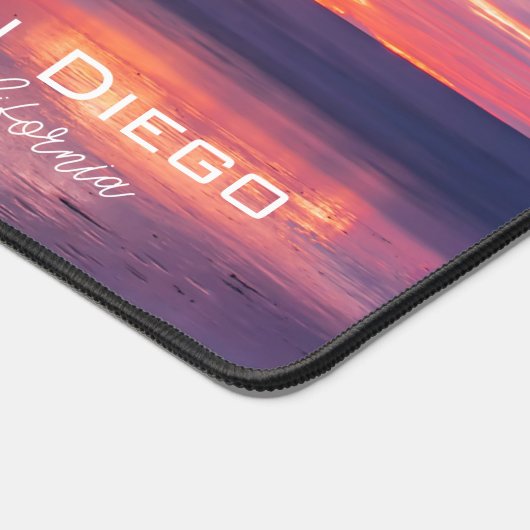 サンディエゴ素晴らしカリフォルニアビーチピアサンセット デスクマット (コーナー)