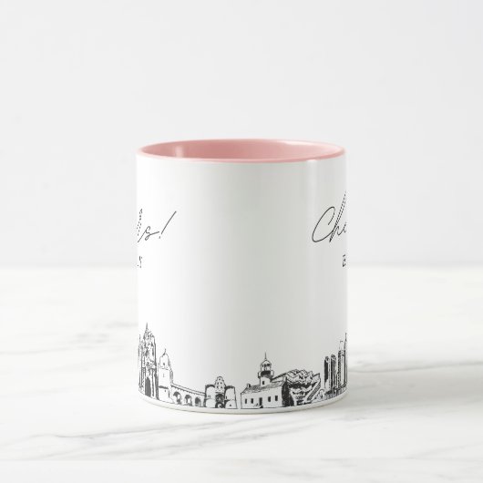 サンディエゴ結婚のコーパーソナライズされたヒマグ マグカップ (中央)