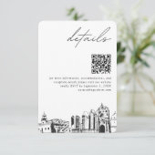 サンディエゴ結婚のモダン詳細QRコード エンクロージャーカード (スタンド正面)